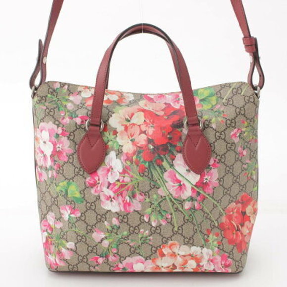 Gucci GG Blooms Flower Floral Handbag Beige Pink - Picture 3 of 10